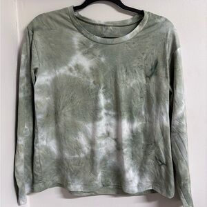 Green Tie-Dye Long Sleeve Shirt